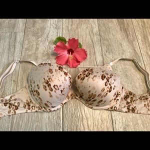 🐆Victoria Secret Jeweled Leopard Pushup Bra 34D